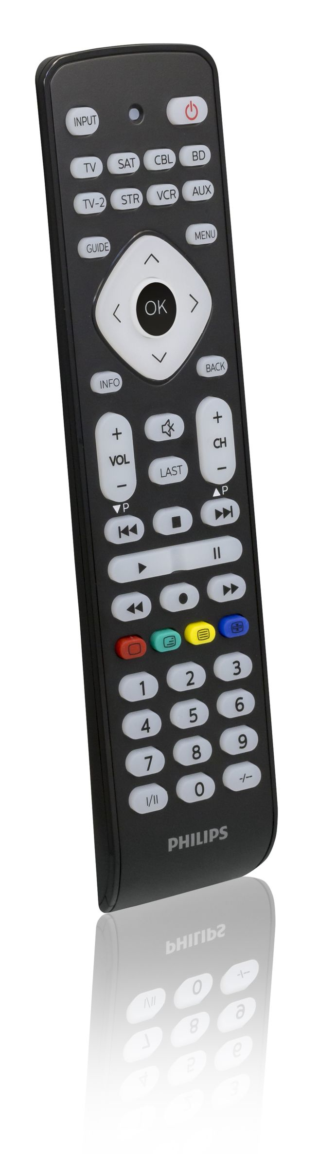 Philips Perfect replacement SRP2018/10 remote control IR Wireless DVD/Blu-ray, DVR, SAT, TV, VCR Press buttons