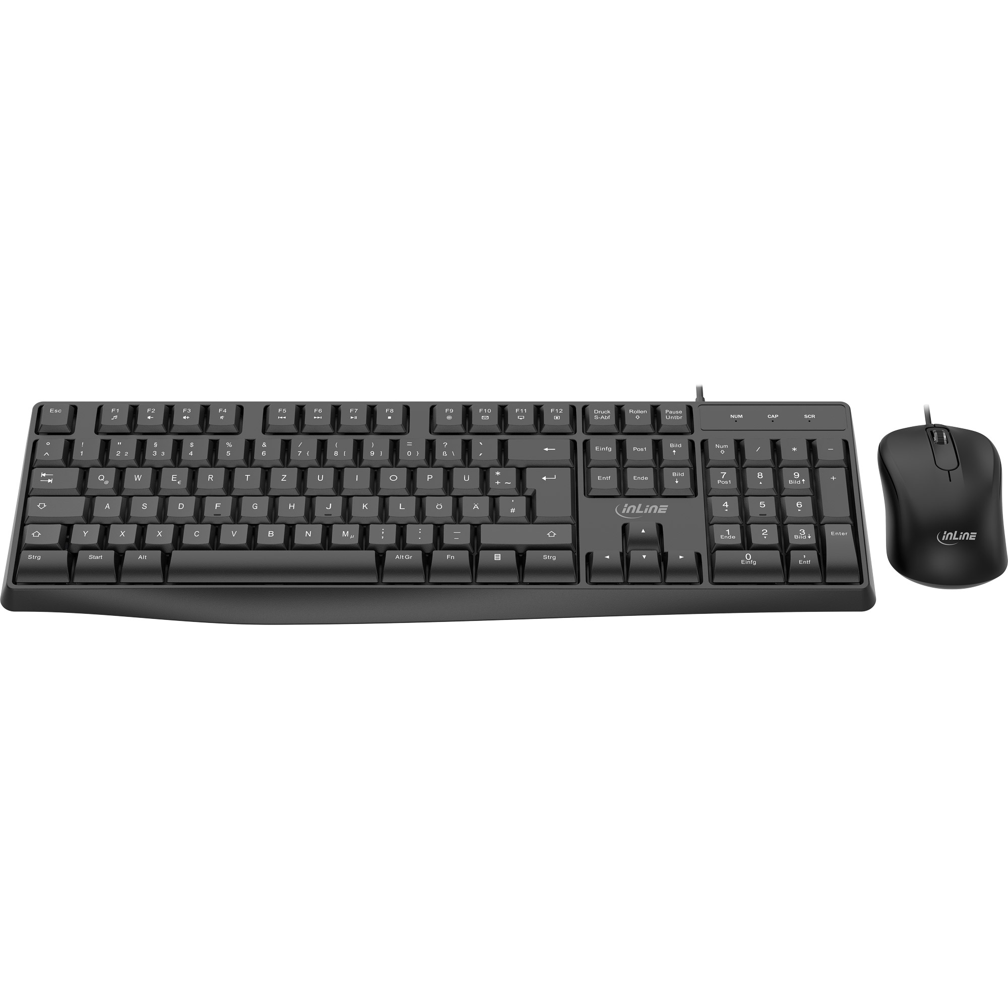 InLine Basic Desktop II, keyboard-mouse set, USB cable, standard DE layout – image 4