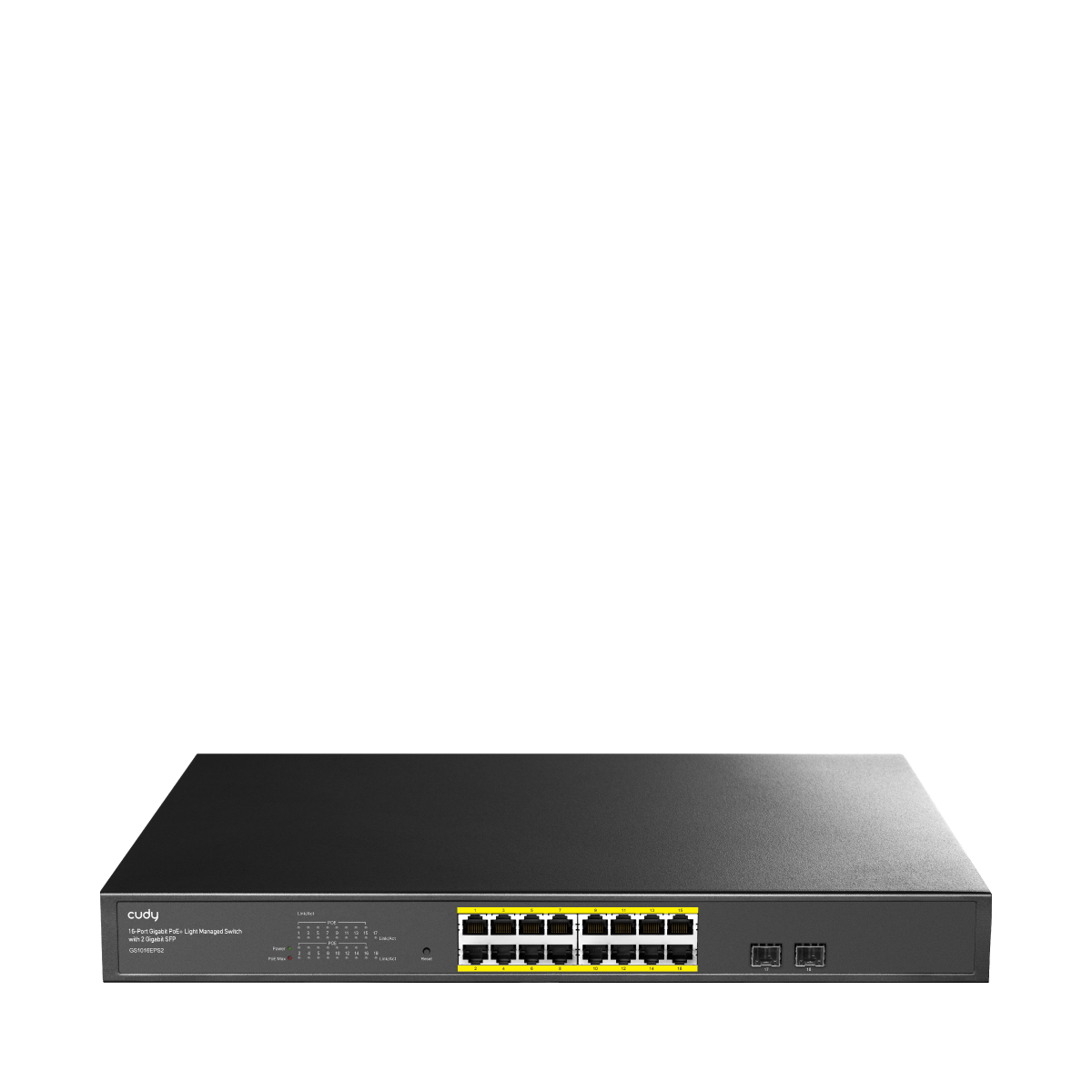 Cudy 16-Port Gigabit Cloud Easy-Managed PoE+ Switch with 2 SFP, GS1016EPS2 1.0