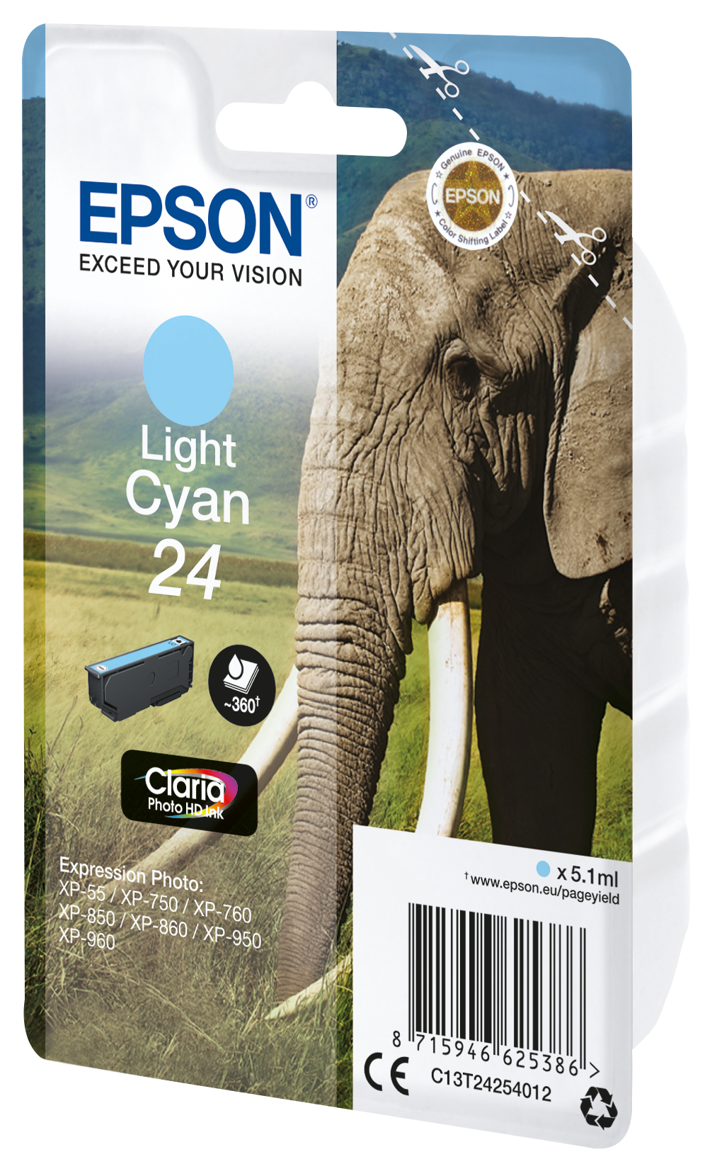 Epson Elephant 24 Claria Photo HD Single Light Cyan Ink – image 8