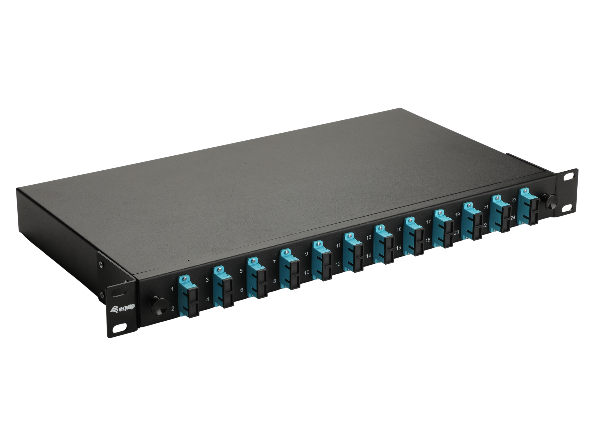 Equip LWL-Spleißkasten 12-Port SC-Duplex OM3 1U komplett  sw