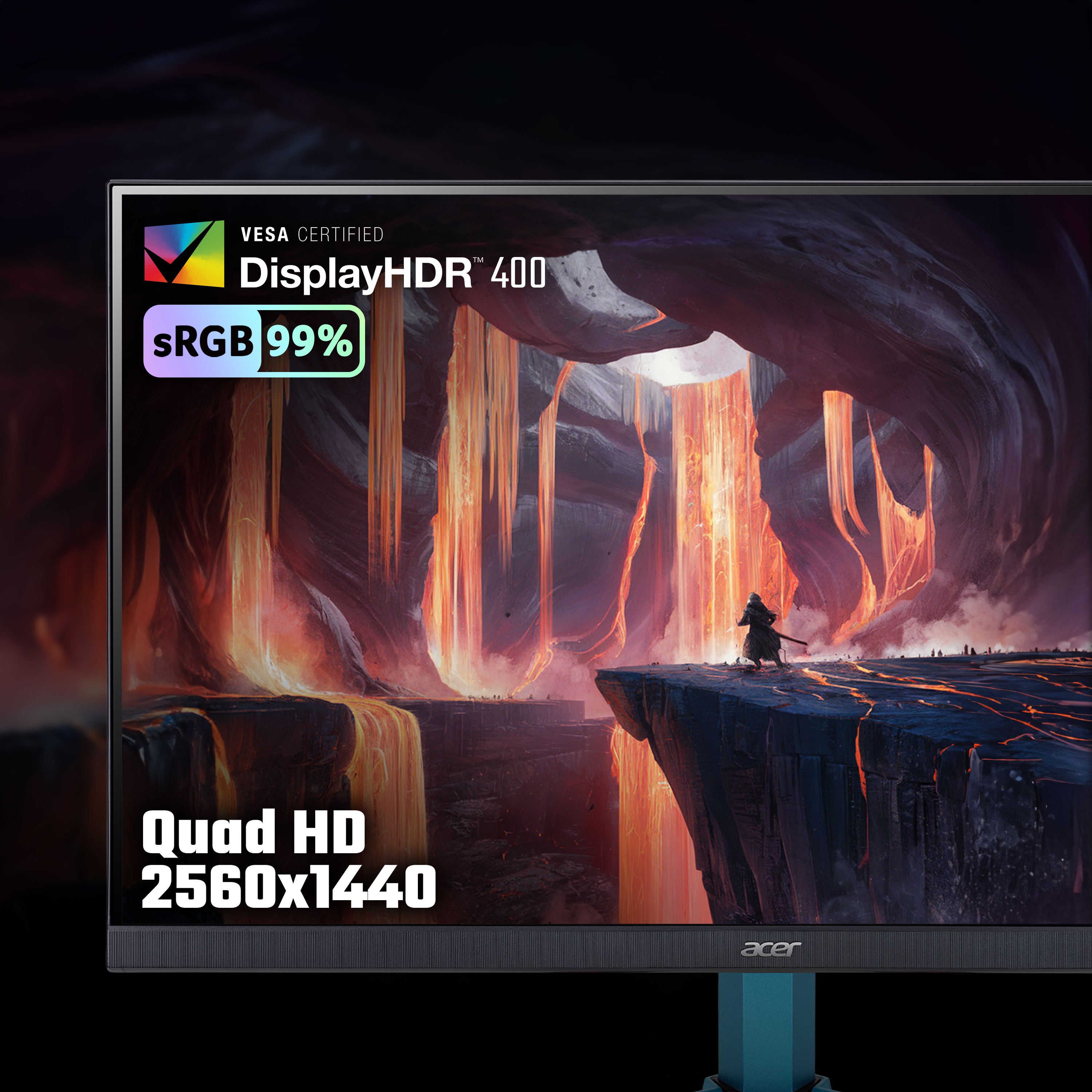 Acer NITRO VG2 Nitro VG272UW2 – 27″ Quad HD (2560×1440), 240Hz, 0.5ms, ZeroFrame, HDR400, AMD FreeSync Premium Gaming Monitor image 3