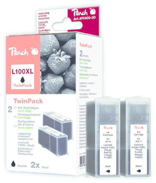 Peach 313862 ink cartridge 2 pc(s) Black