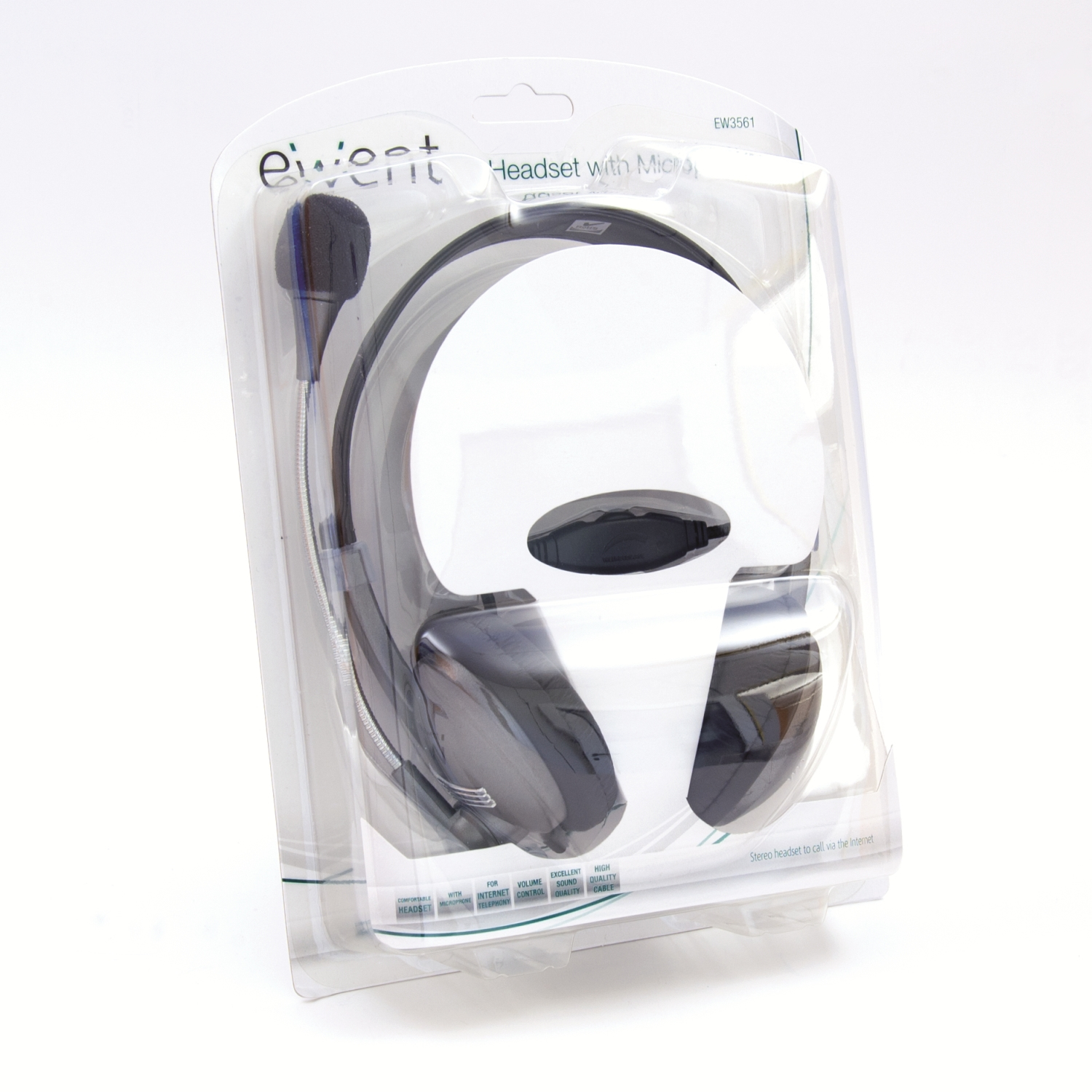 Ewent EW3561 headphones/headset Wired Head-band Calls/Music Black, Grey – image 5