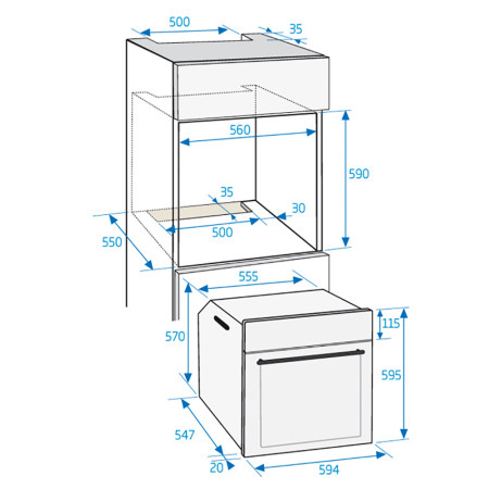 Beko BIE22101X 71 L 2400 W Black, Stainless steel – image 2