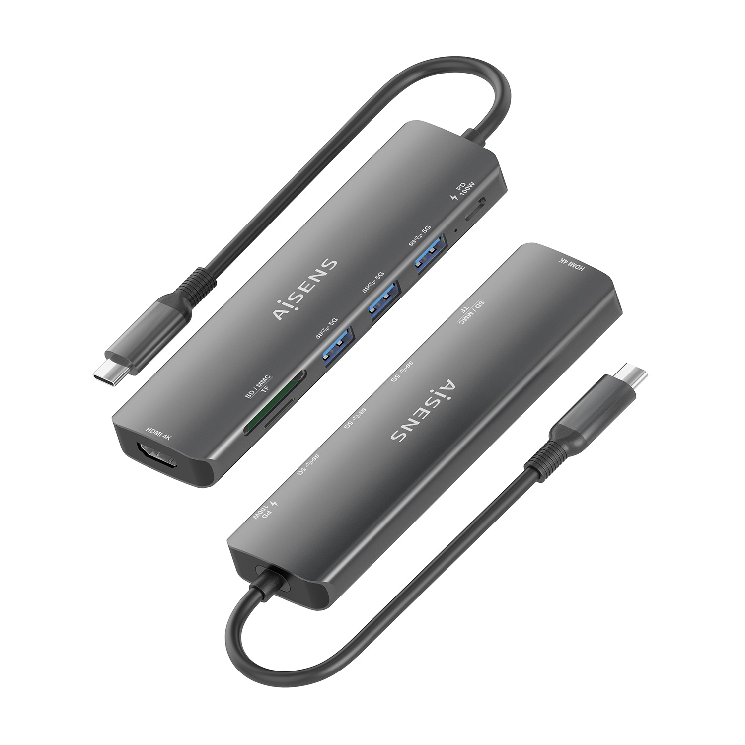 AISENS ASUC-7P025-GR laptop dock/port replicator Wired USB 3.2 Gen 1 (3.1 Gen 1) Type-C Grey – image 3