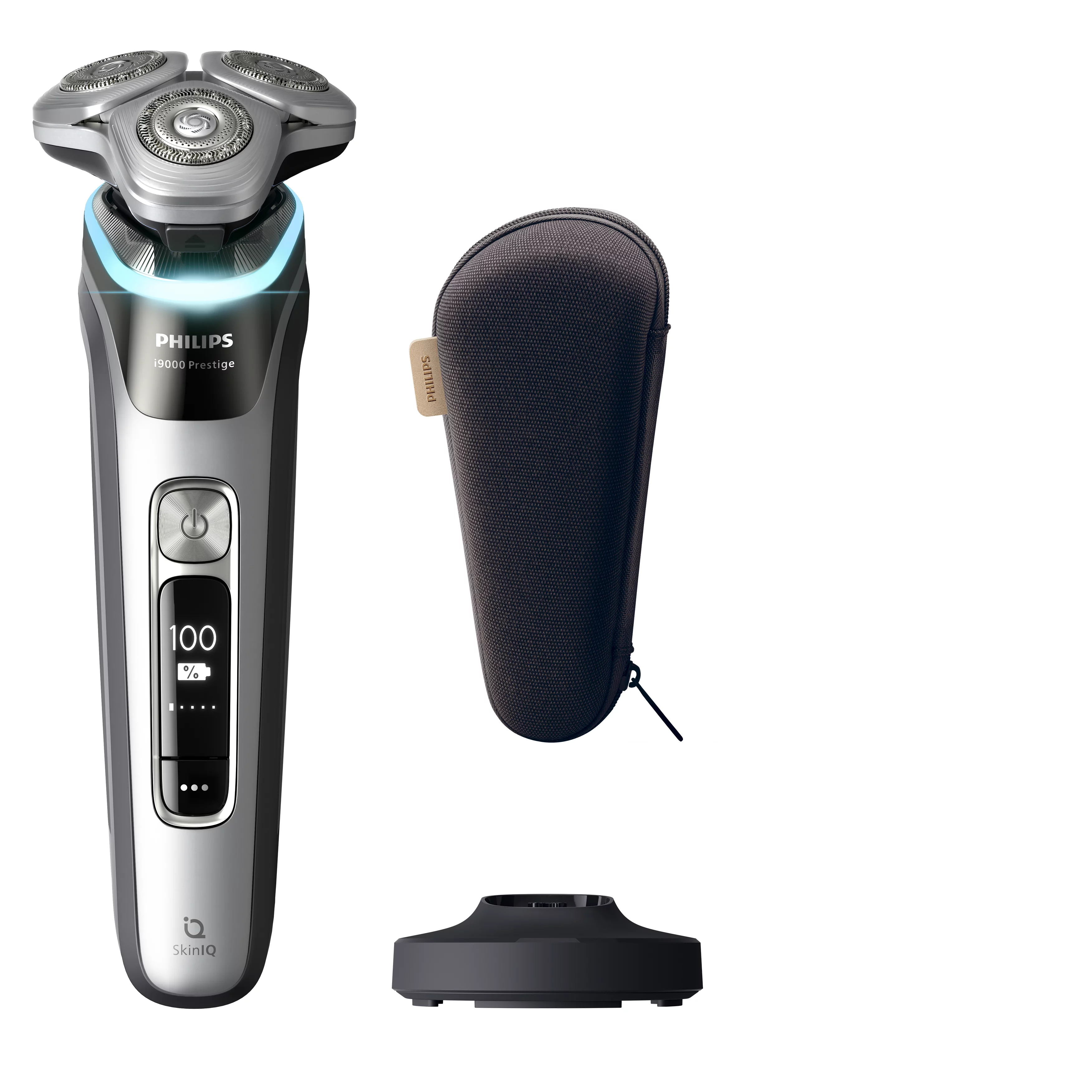 PHILIPS XP9204/10 Elektrorasierer i9000 Prestige Dark Slate Nova (Triple Action Lift & Cut-Rasiersystem, Dual SteelPrecision Klingen , Reinigungsstation: Nein)