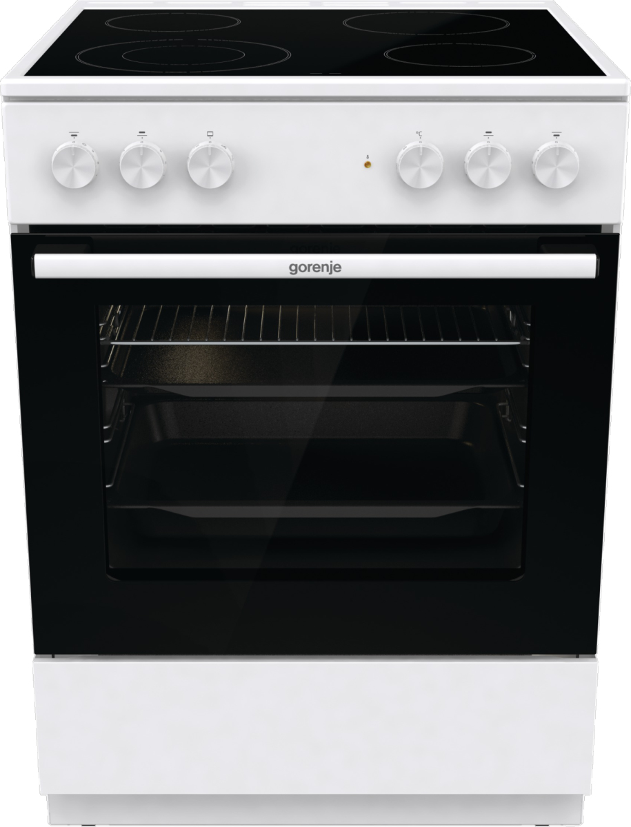Gorenje GEC6A41WC cooker Freestanding cooker Electric Coil hob Silver – image 1