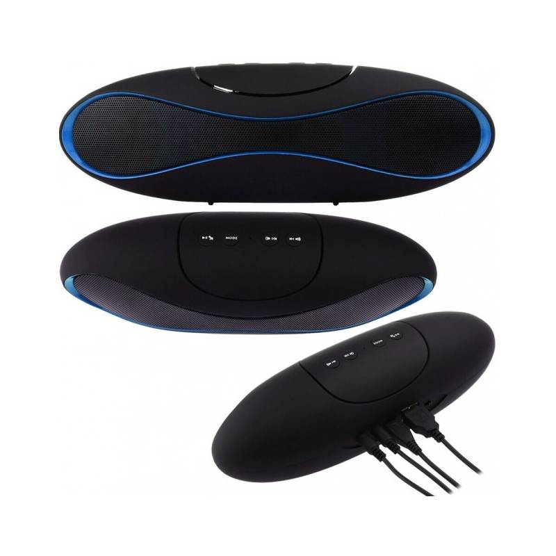 Techly Portable Bluetooth Wireless Rugby Speaker MicroSD/TF Black/Blue ICASBL04 – image 6