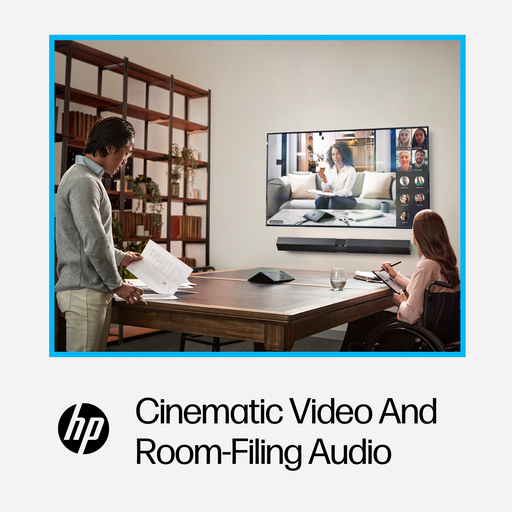 HP Presence Small Space Solution Plus AI Video Bar with Microsoft TeamsRooms