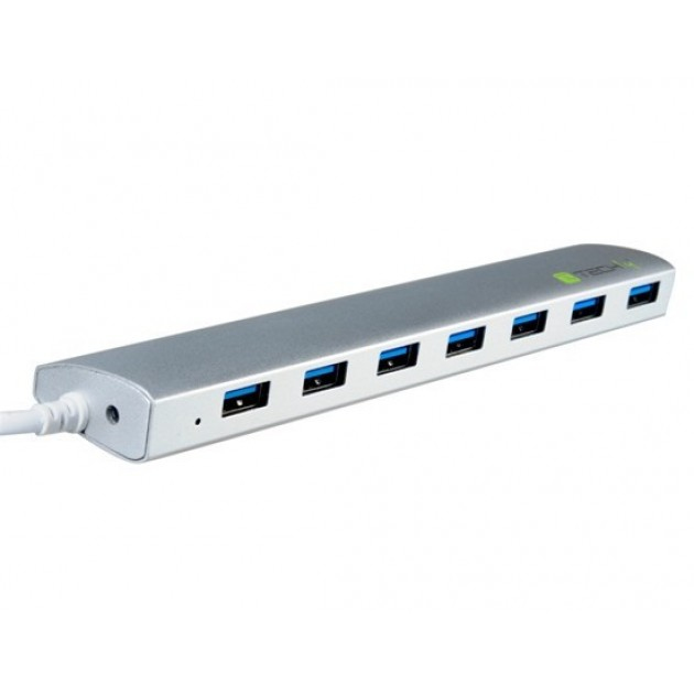Techly Hub USB 3.1 type C Gen1 SuperSpeed 7 Ports with Power Supply, Aluminum IUSB31C-HUB7TLY – image 2