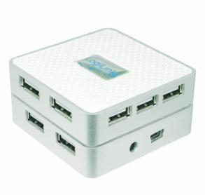 LogiLink UA0114 interface hub 480 Mbit/s Silver, White
