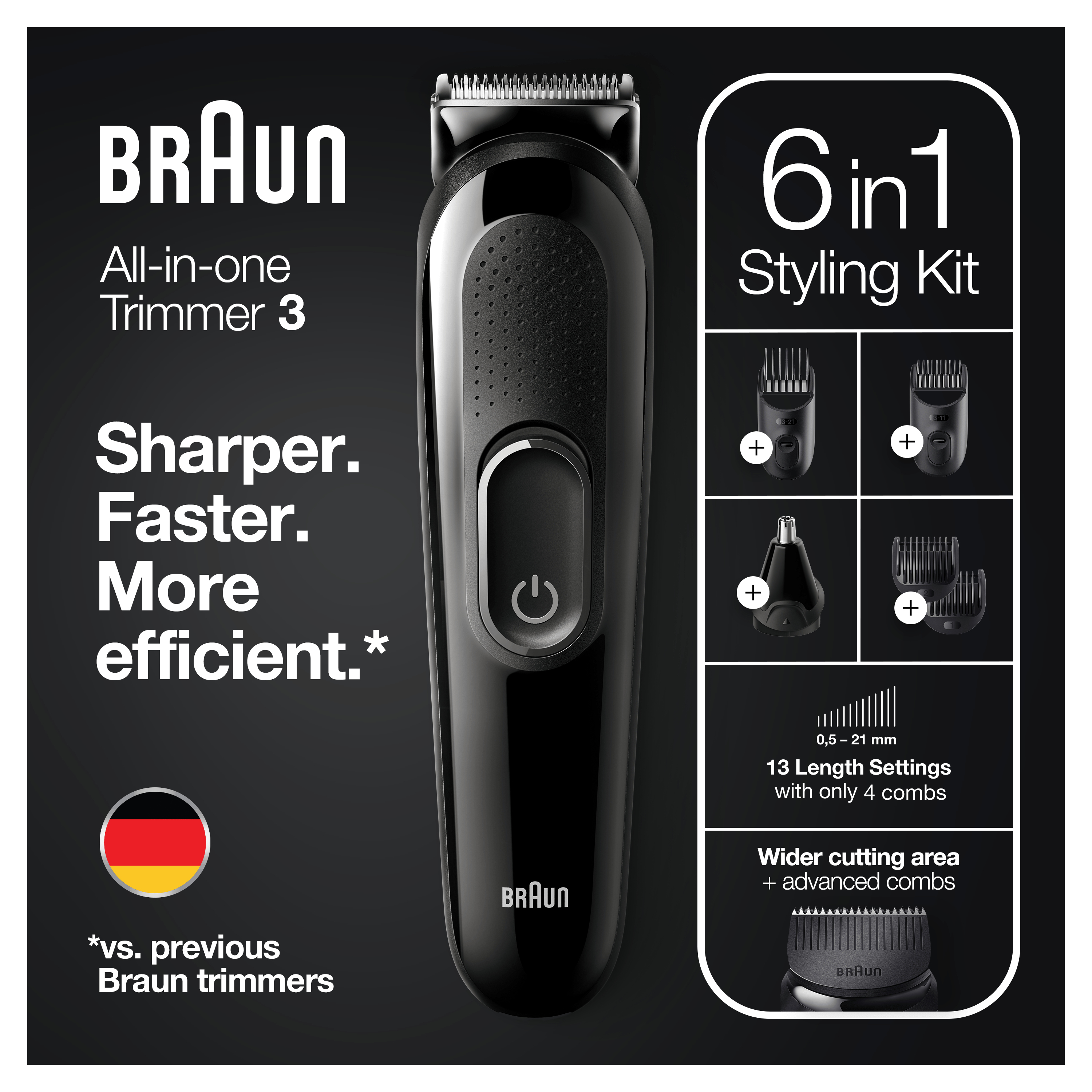 Trimer za kosu i bradu Braun MGK 3320 BLK/punjivi