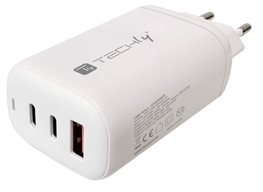 Techly IPW-USB-65W2C1A mobile device charger Laptop, Power bank, Smartphone, Tablet, Universal White AC Fast charging Indoor – image 9