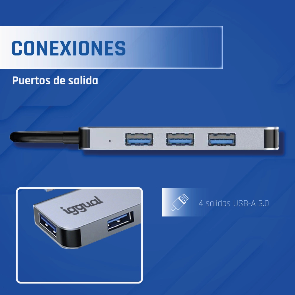iggual IGG319239 interface hub USB 3.2 Gen 1 (3.1 Gen 1) Type-C 5000 Mbit/s Silver – image 3
