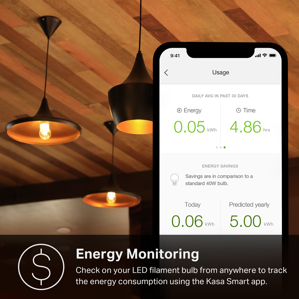 TP-Link Kasa Filament Smart Bulb, Warm Amber – image 5