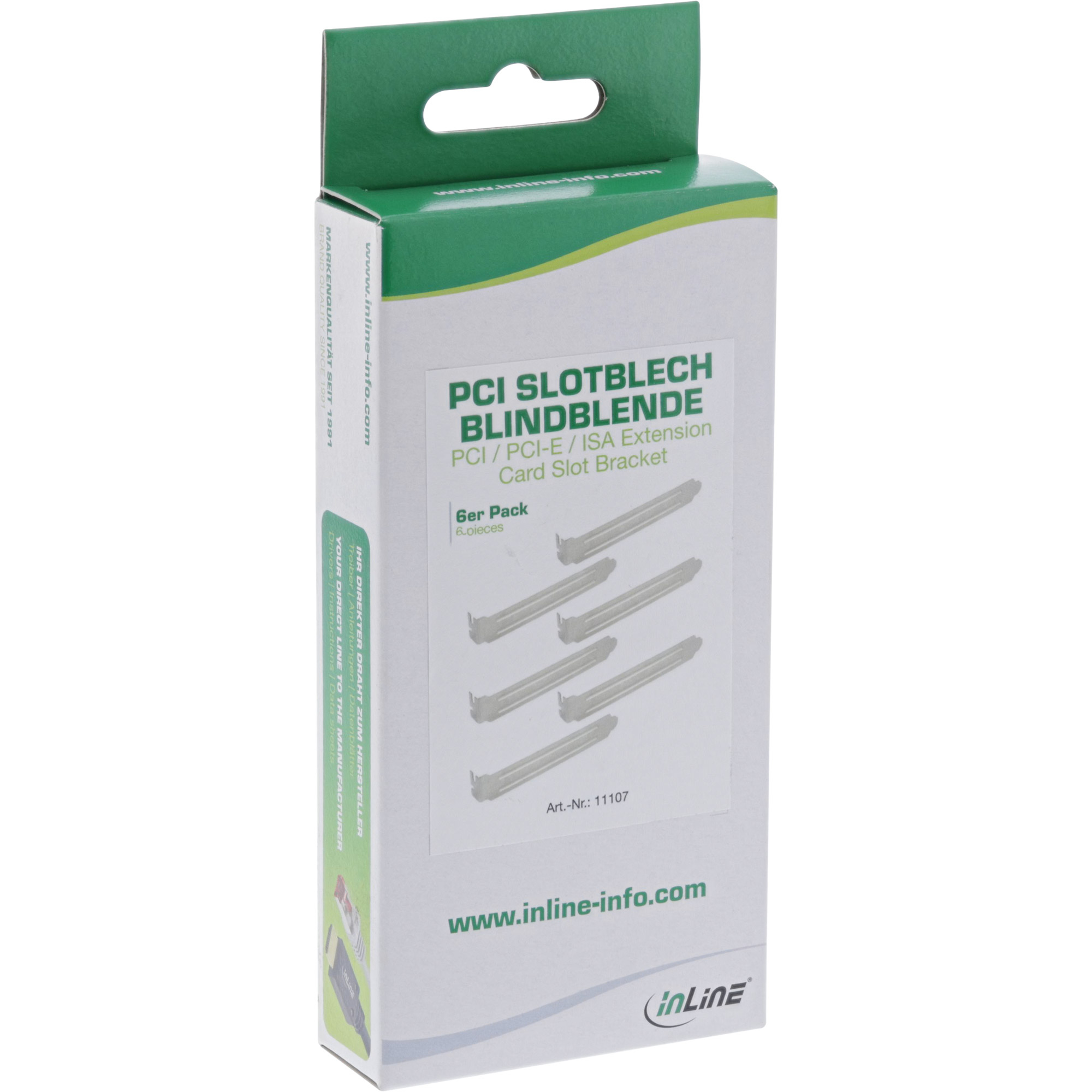 InLine PCI / PCI-E / ISA Extension Card Slot Bracket 6 pcs. – image 3