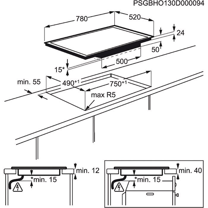 Electrolux HOF851F Black Built-in Zone induction hob 4 zone(s) – image 4