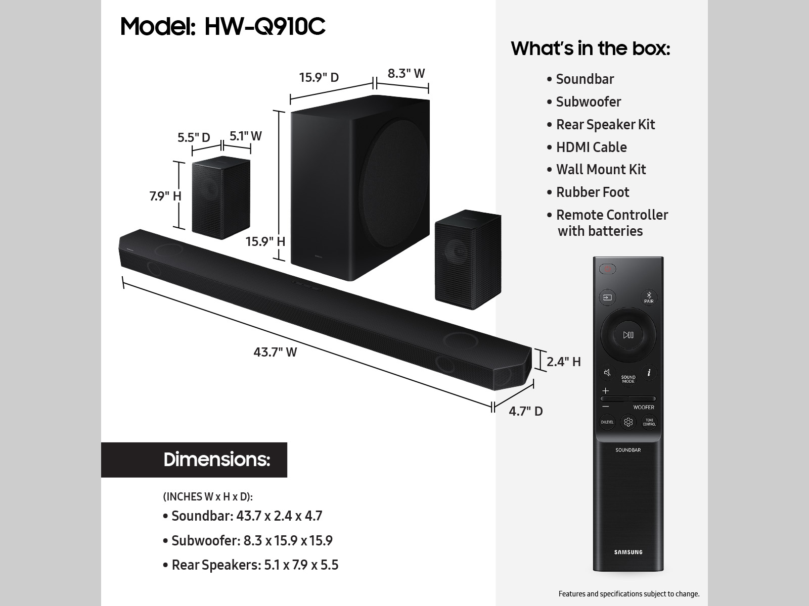 Samsung Q-series HW-Q910D + Bundle 2 YR Accidental Repair Plan Extended Warranty – image 6