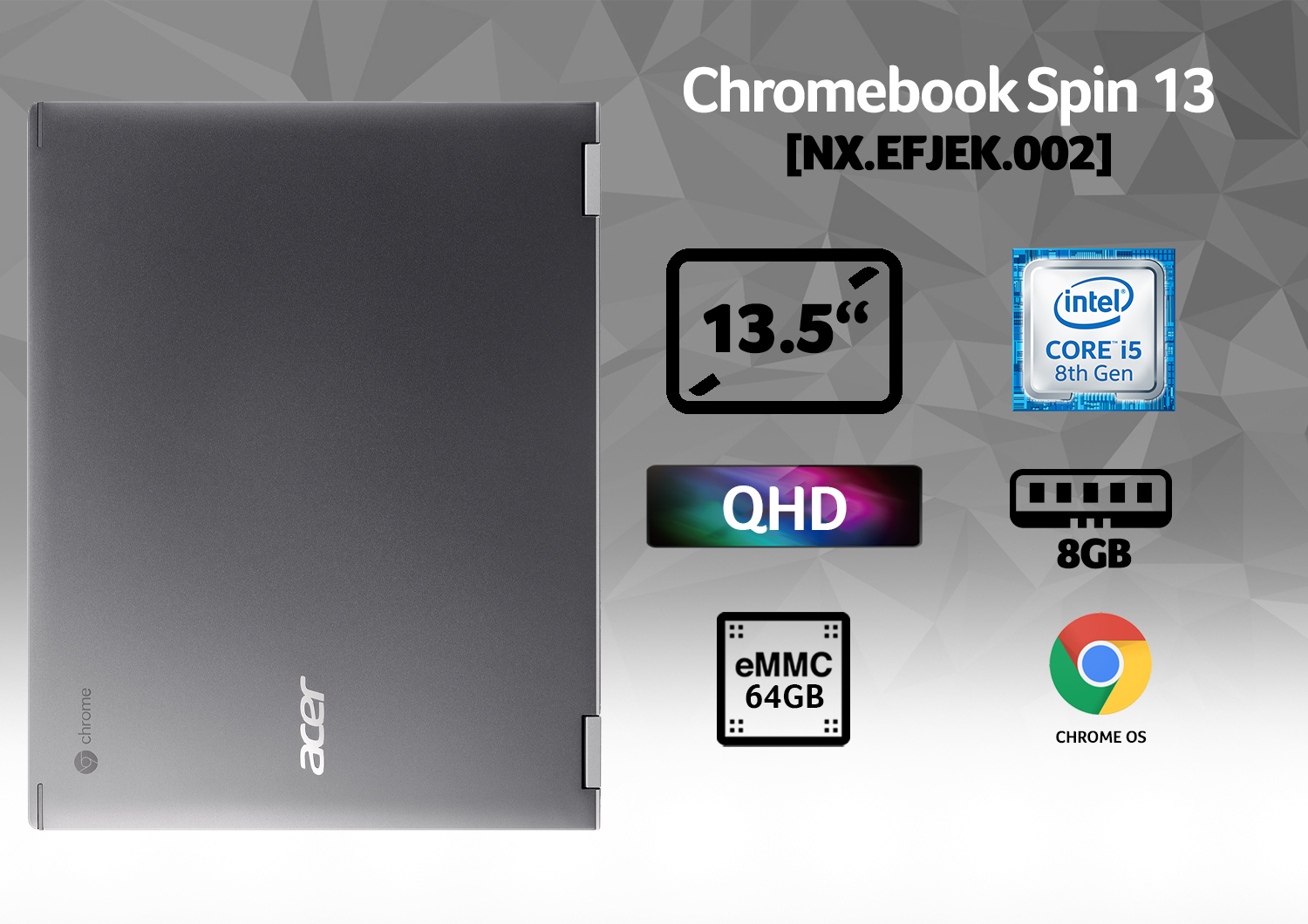 Acer Chromebook Spin 13 CP713-1WN-54GC Intel® Core™ i5 i5-8250U – image 9
