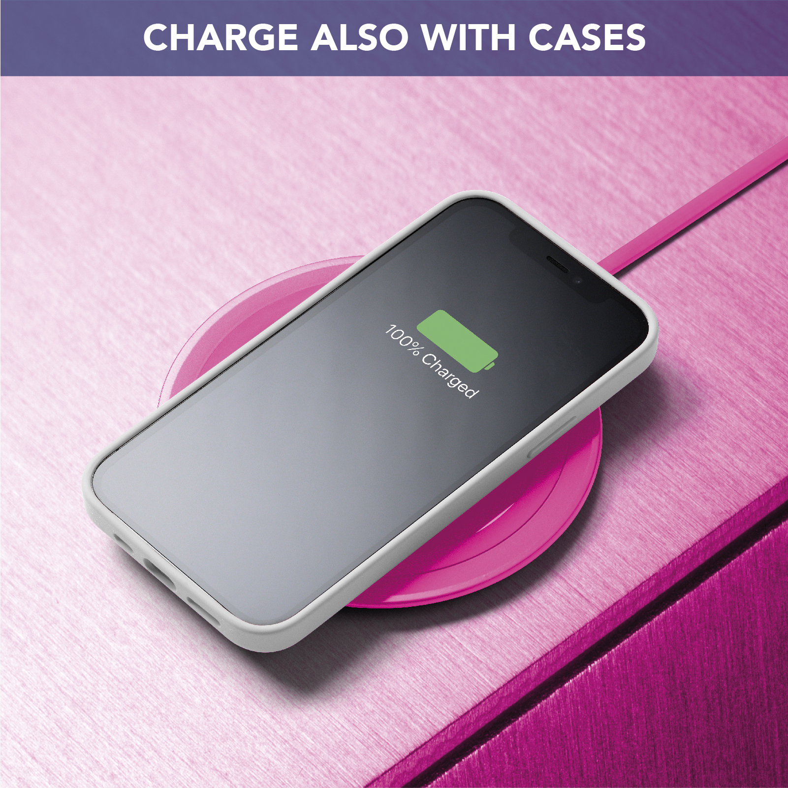 Cellularline Neon Wireless Charger - Apple, Samsung and other Wireless Smartphones Coloured wireless charging base – image 4