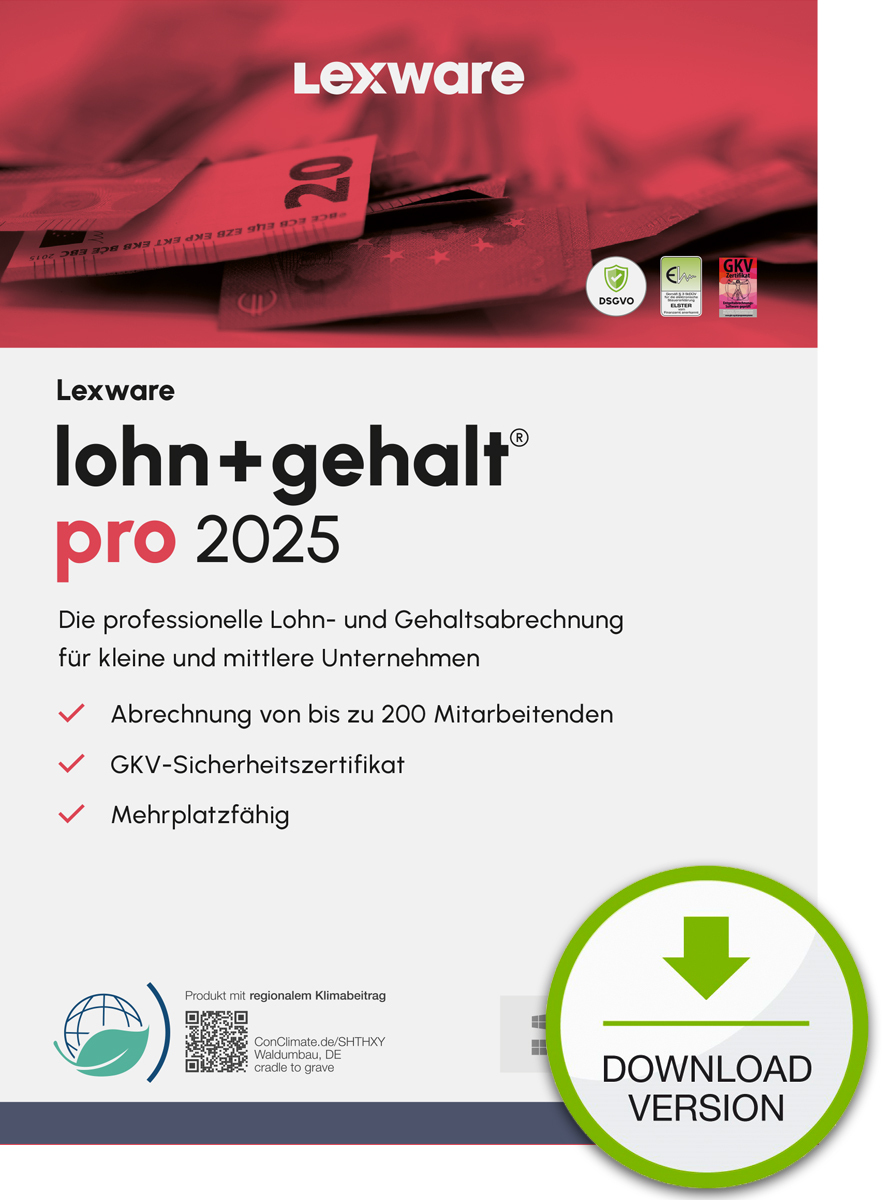 Lexware lohngehalt pro 2025 Download Jahresversion (365-Tage) Contabilità 1 anno/i