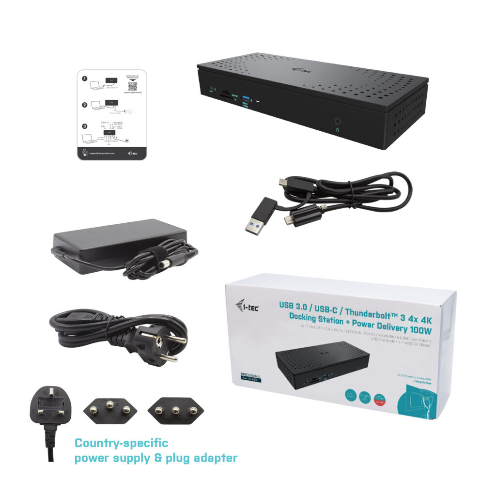i-tec Universal USB 3.0/USB-C/Thunderbolt, Quattro 4K Display Docking Station + Power Delivery – image 5