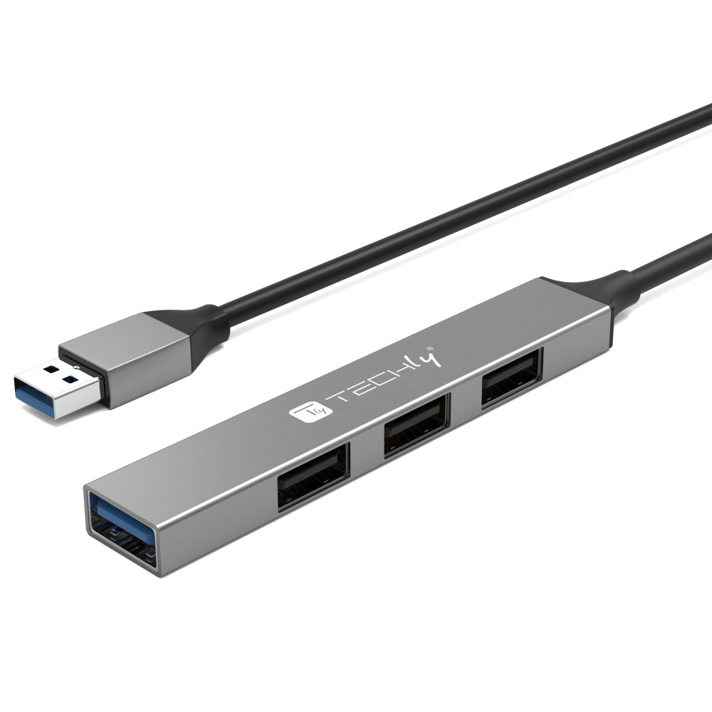 Techly IUSB32-HUB4A-3U2SLS laptop dock/port replicator Wired USB 3.2 Gen 1 (3.1 Gen 1) Type-A Grey – image 3