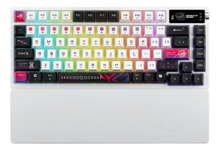 Asus Rog Azoth X – White 75% Mechanical Gaming Keyboard OLED Display, Hot-Swappable NX V2 Switches, Wireless, Rgb - 90MP044F-BKEA30 - image 1