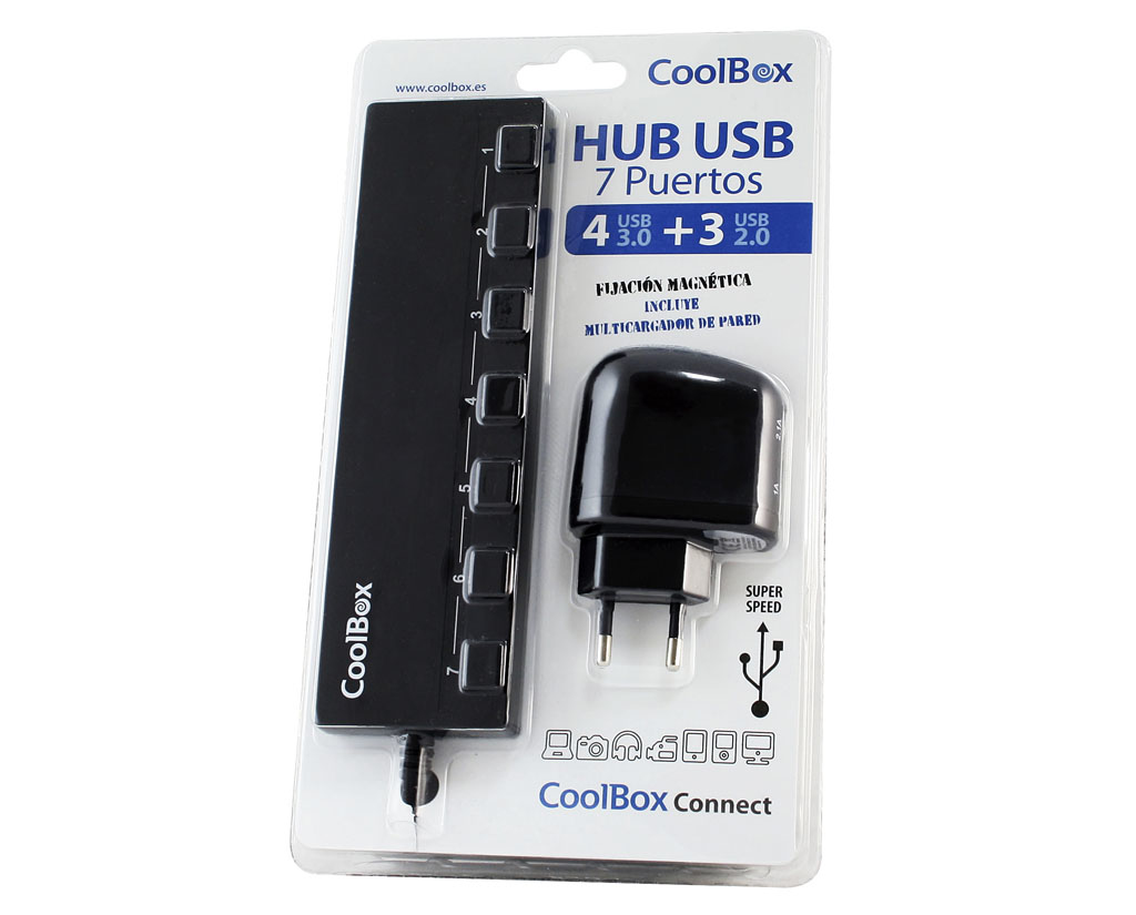 CoolBox HUBCOO356A interface hub USB 3.2 Gen 1 (3.1 Gen 1) Type-A 5000 Mbit/s Black – image 3