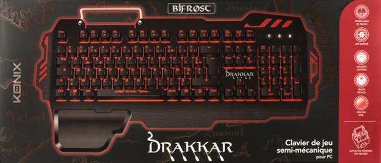 Konix 61881191744 keyboard Gaming USB AZERTY French Black, Red