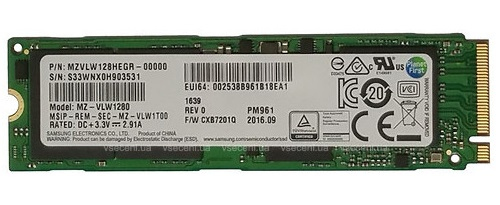 Samsung PM961 128 GB M.2 PCI Express 3.0 NVMe