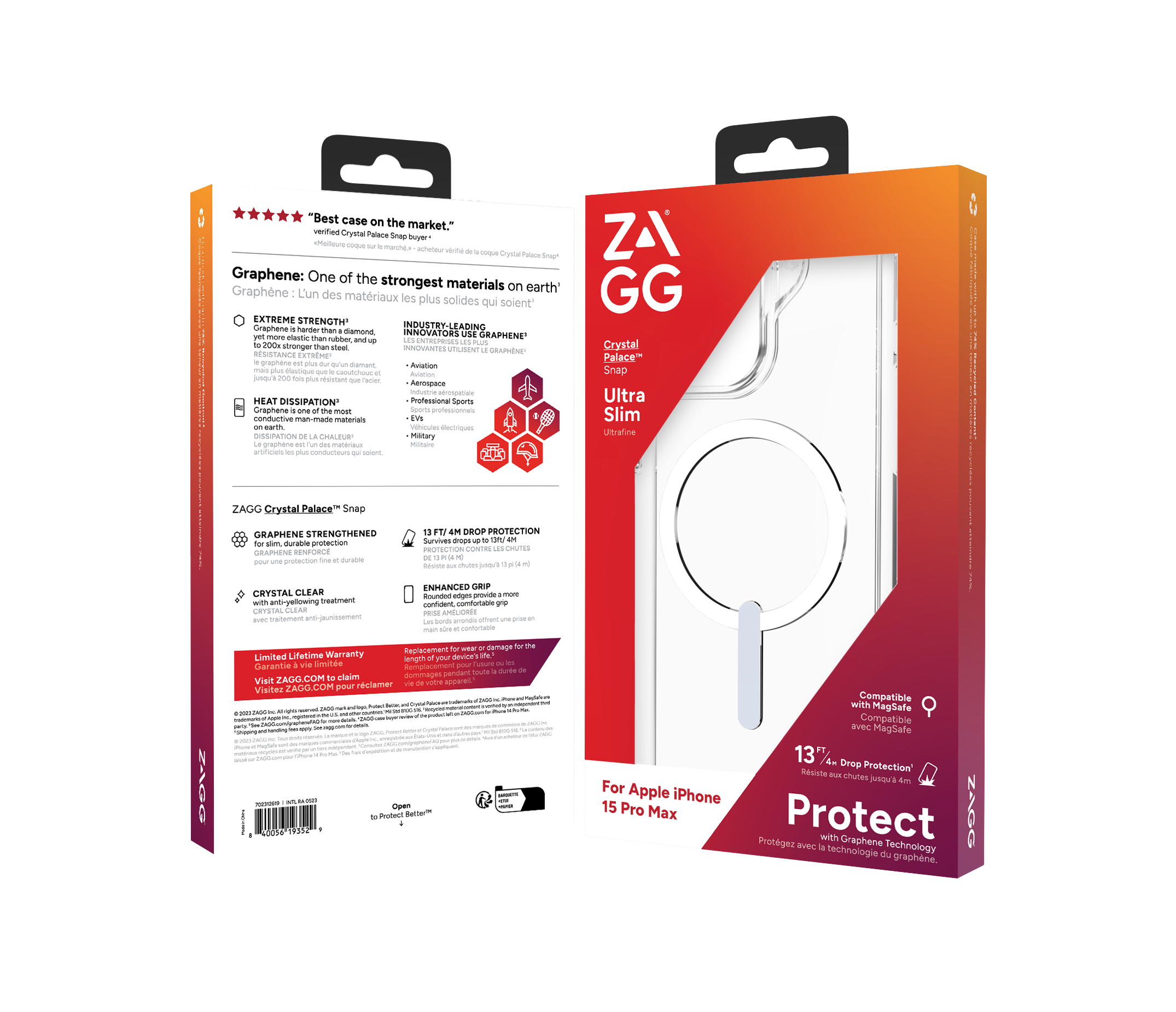 ZAGG Crystal Palace coque de protection pour téléphones portables 17 cm (6.7") Housse Transparent