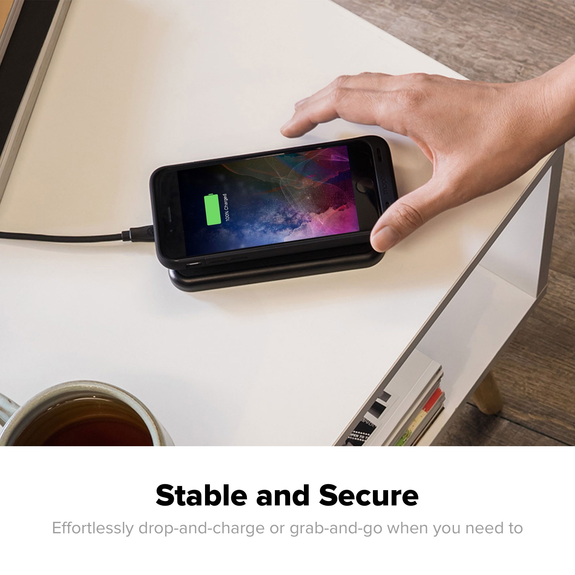 mophie 4170 mobile device charger Smartphone Black USB Wireless charging Indoor – image 2