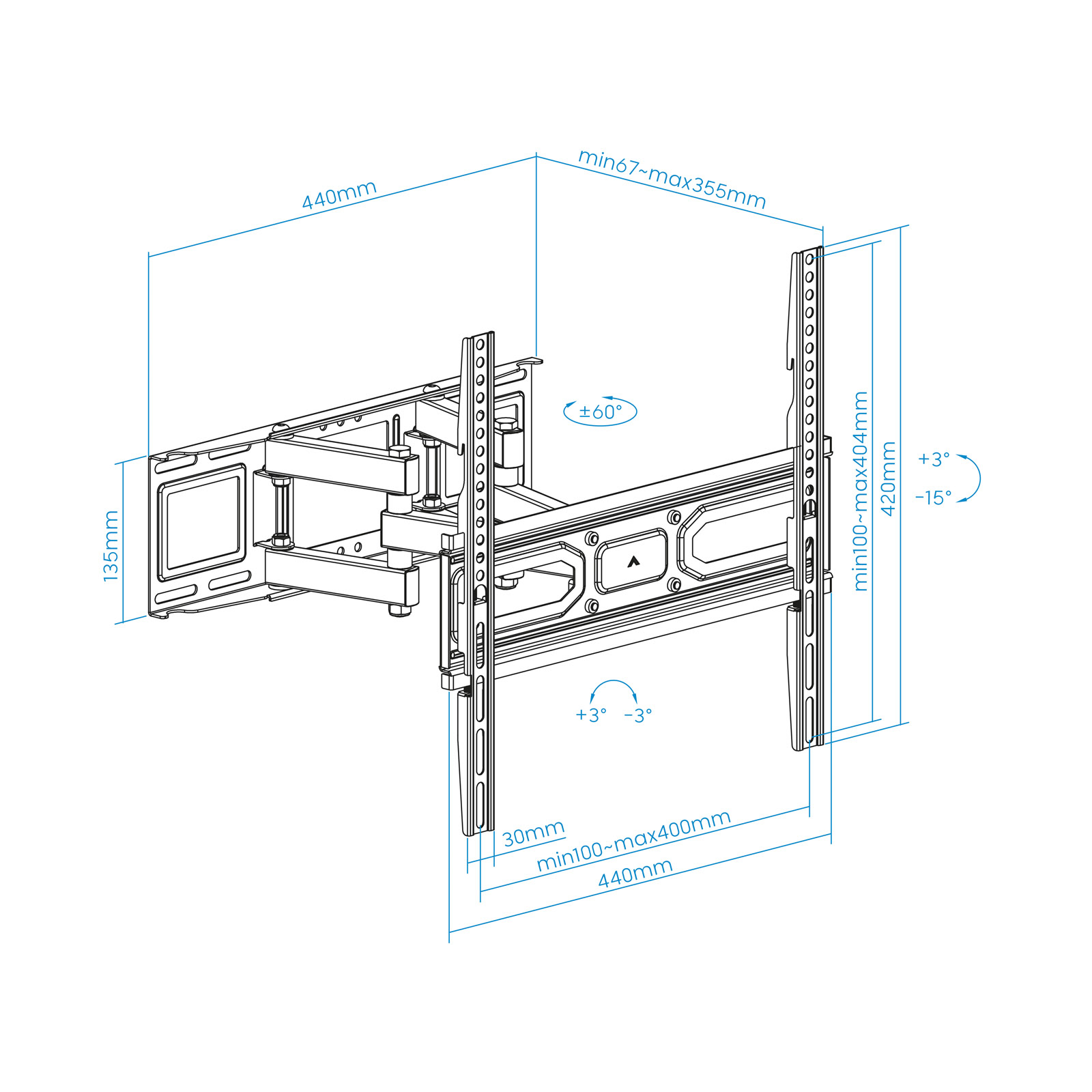 TooQ LP7846TN-B TV mount/stand – image 6