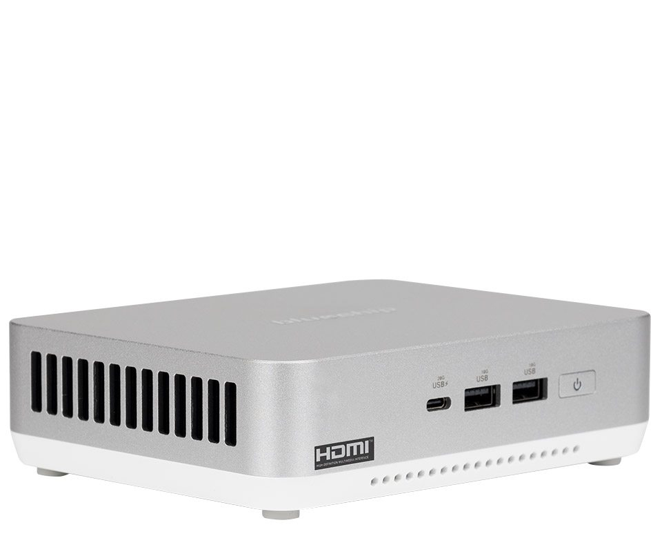 bluechip BUSINESSline M11450 Intel Core Ultra 5 125H 16 GB DDR5-SDRAM 500 GB SSD Windows 11 Pro Mini PC Argento Bianco
