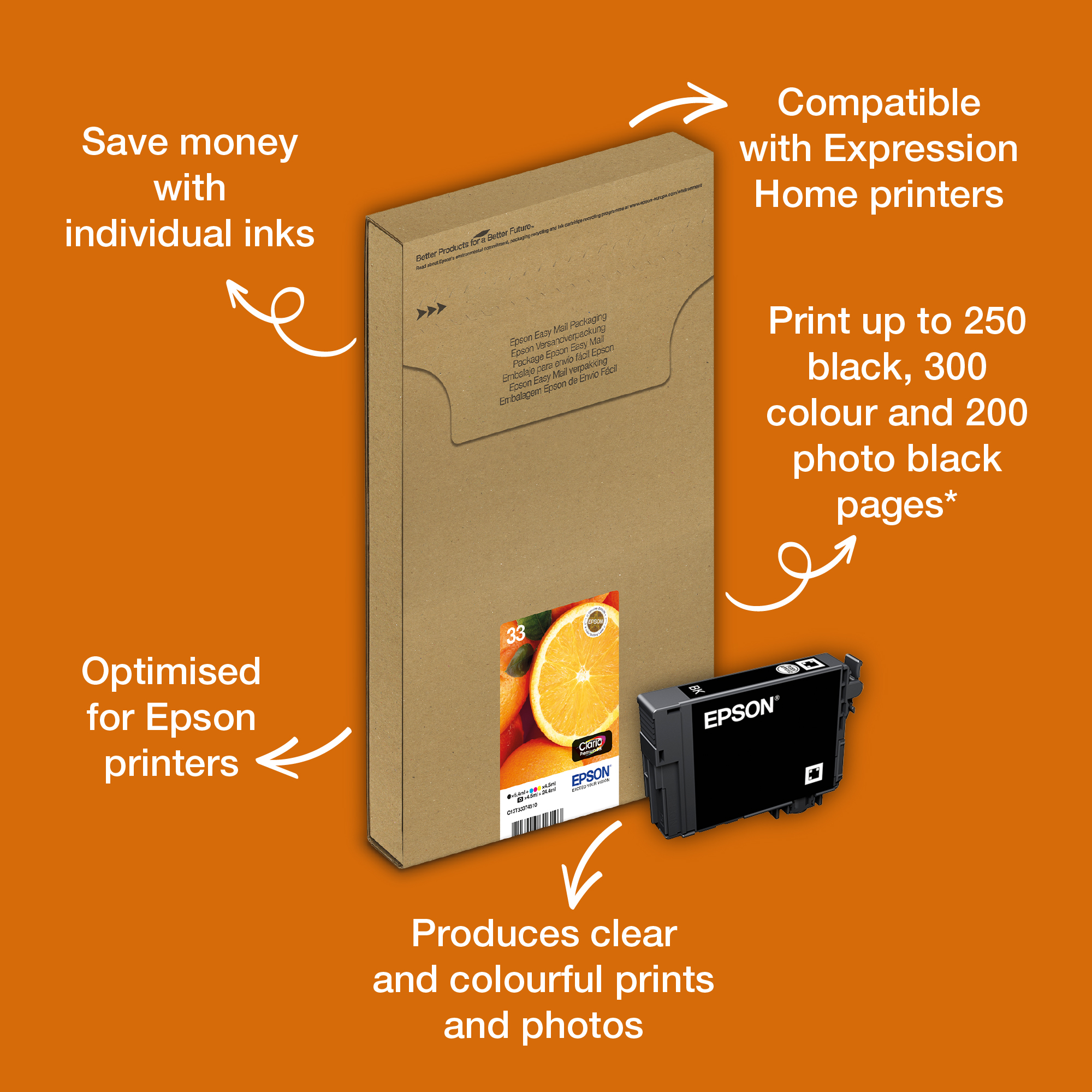 Epson Oranges 33 Claria Premium Multipack 5-colours EasyMail Ink – image 2