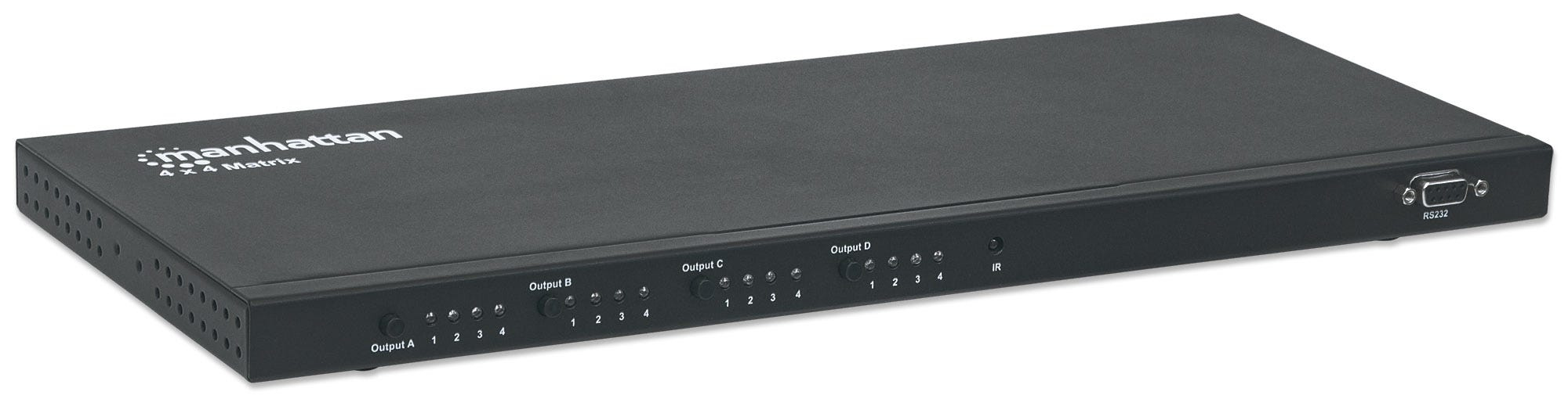 Manhattan 1080p 4x4 HDMI Matrix, Switch/Splitter Matrix with Four Inputs and Four Outputs, RS232 Control, Video Bandwidth Amplifier, Remote Control, Black (With – image 2