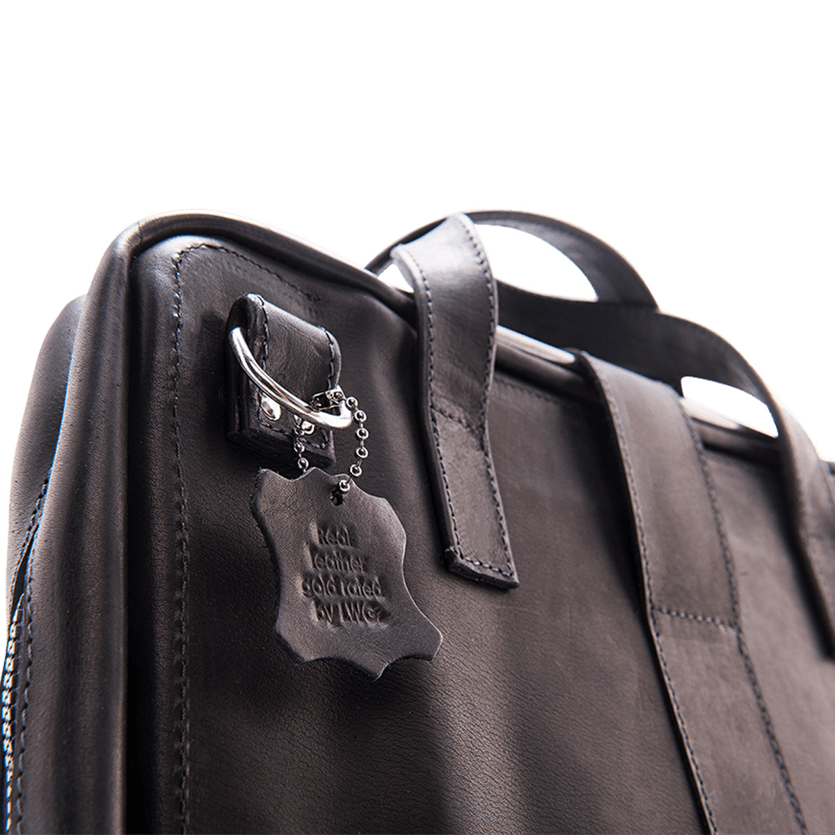 R-Go Tools Laptop bag R-Go Viva, full-grain leather, with integrated laptop stand, shoulder strap, 15.6-inch, black – image 3