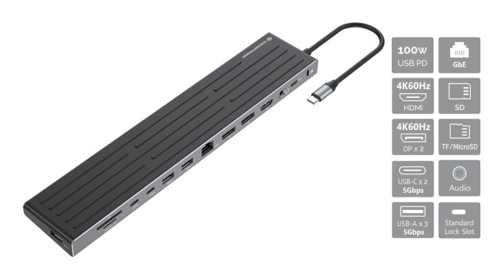 Conceptronic DONN32BD 14-in-1 USB-C MST Docking Station, HDMI 4K – image 2