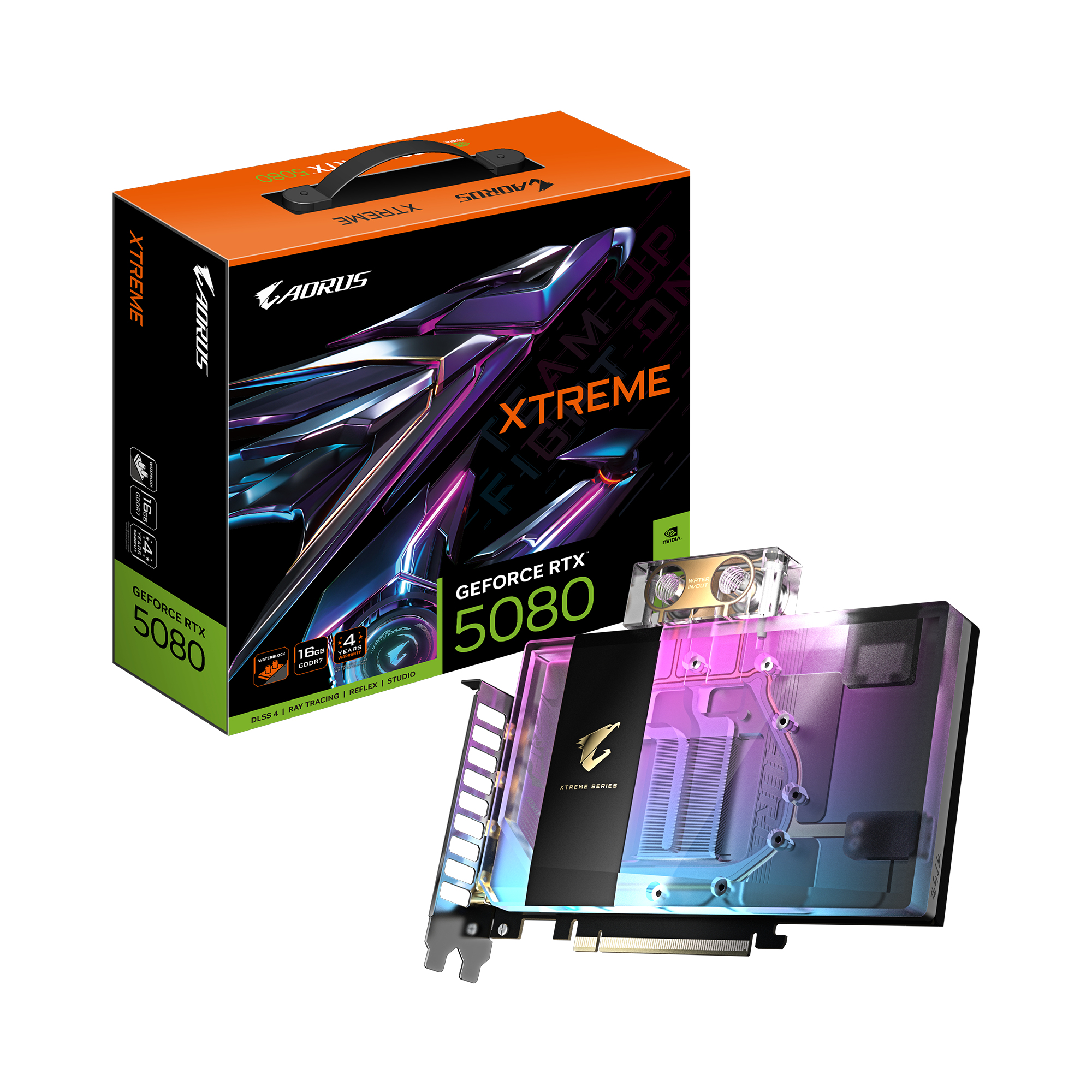 GIGABYTE AORUS GeForce RTX 5080 XTREME WATERFORCE WB 16G Scheda Grafica - 16GB GDDR7 256 bit PCI-E 5.0 2805MHz Core Clock 3 x D