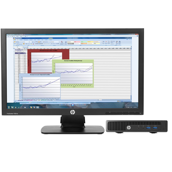 HP 260 G1 mini + ProDisplay P222va + Quick Release Bracket – image 1
