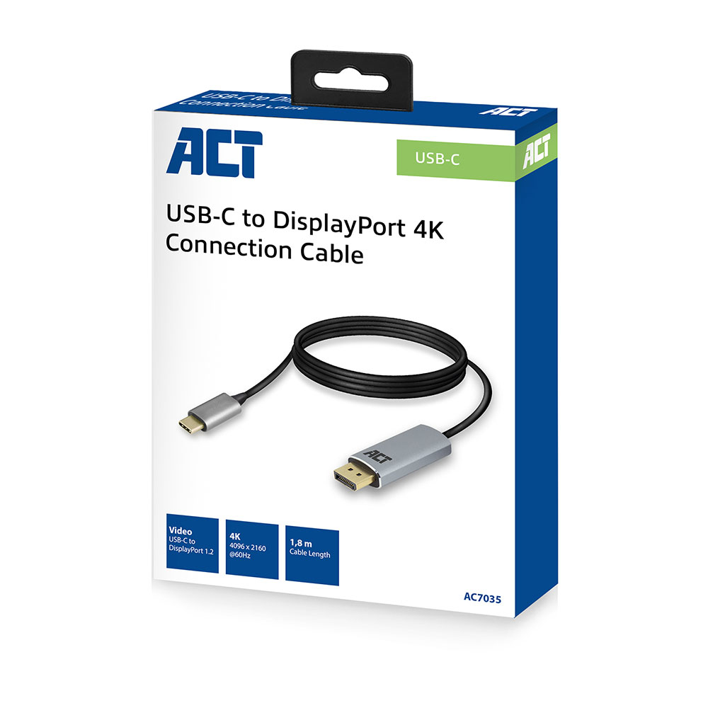 ACT USB-C to DisplayPort cable 1.8 meters – image 4