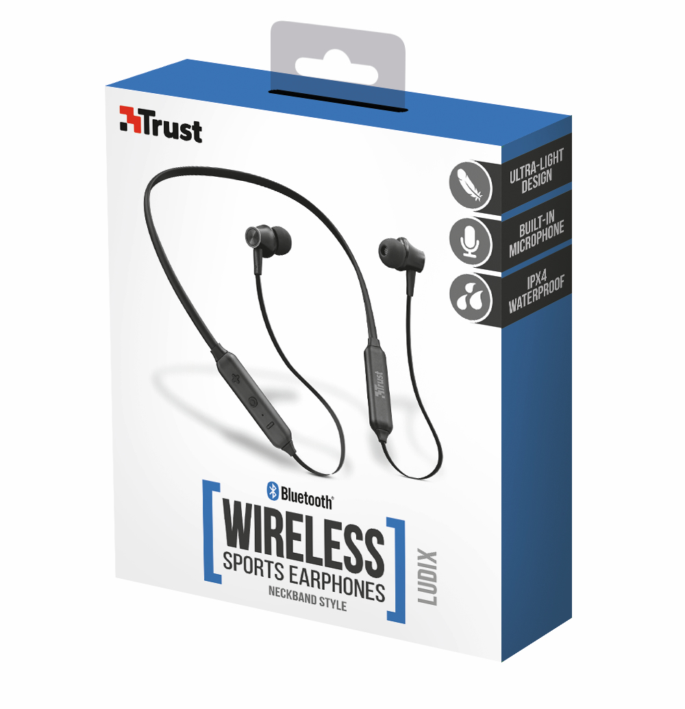 Trust Ludix Headset Wireless In-ear, Neck-band Sports Bluetooth Black – image 4