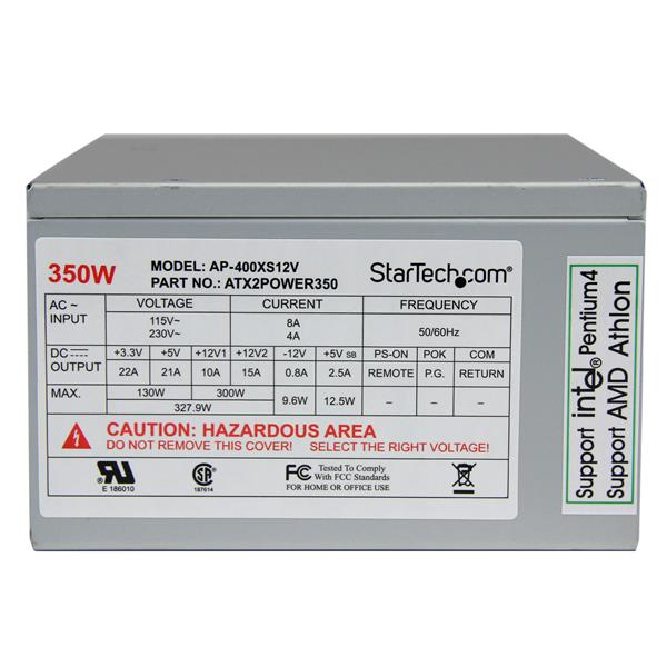 StarTech.com 350 Watt ATX12V 2.01 Computer PC Power Supply w/ 20 & 24 Pin Connector – image 3