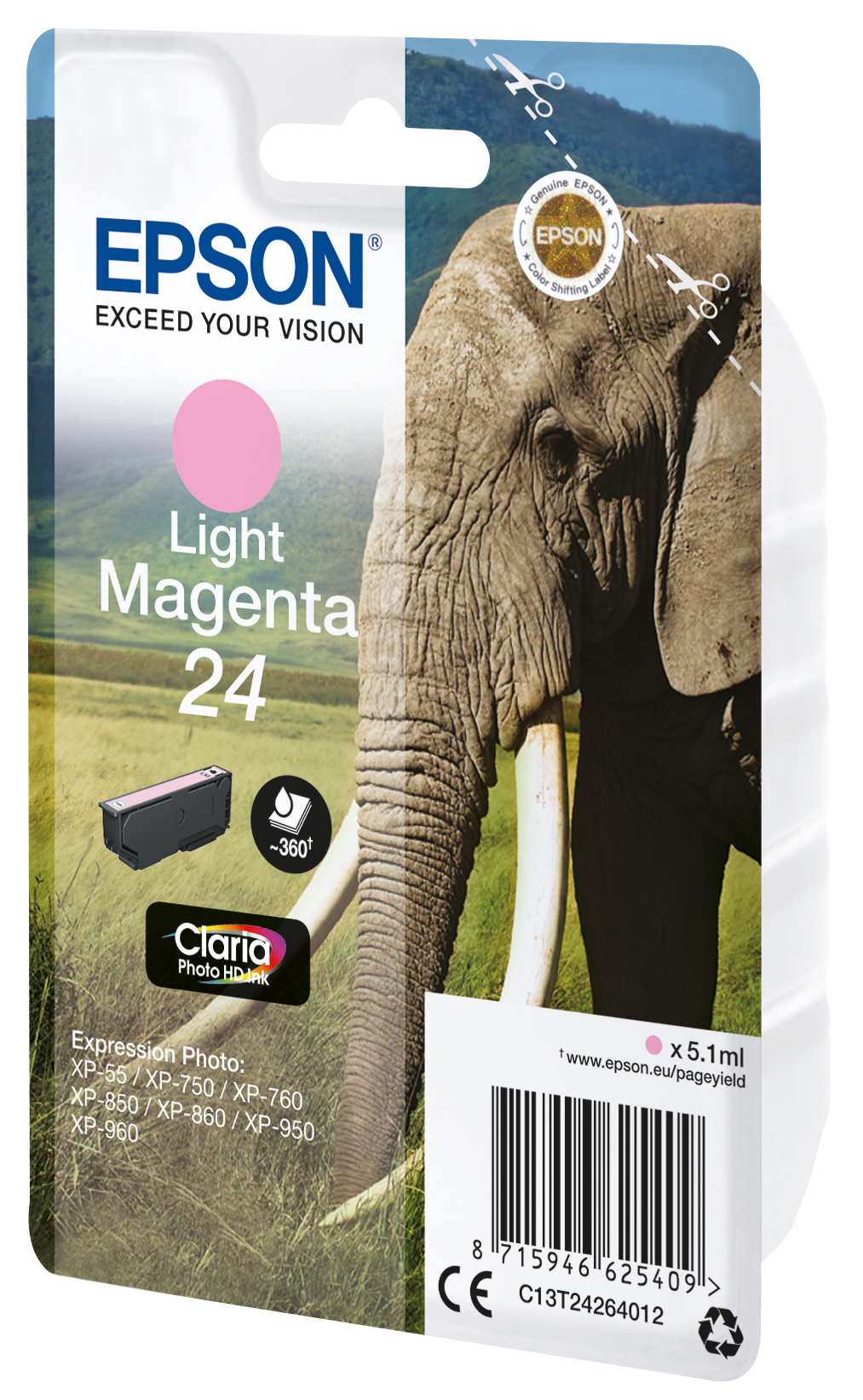 Epson Elephant 24 Claria Photo HD Single Light Magenta Ink – image 8