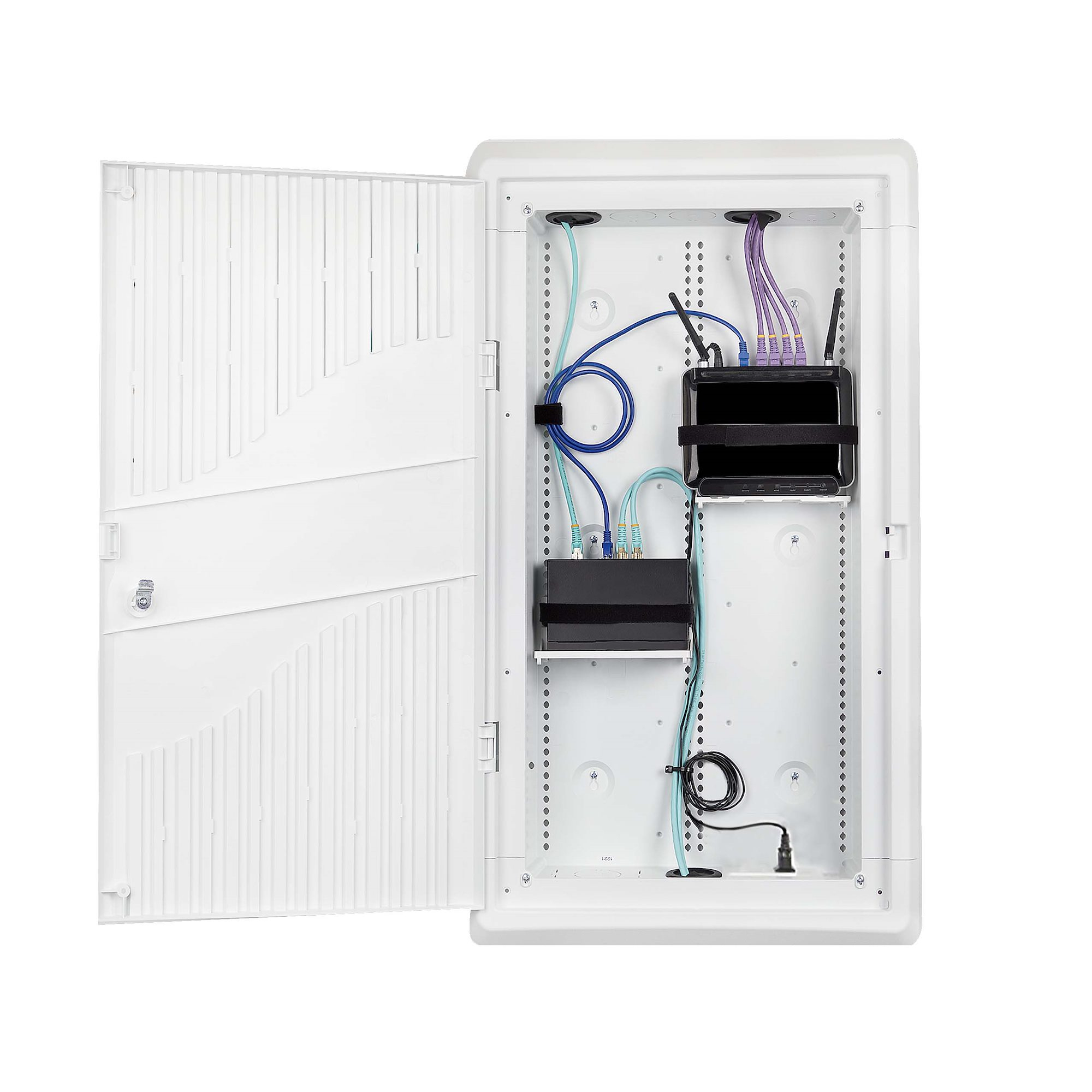 StarTech.com 28-Inch Wall-Mount Media Enclosure, Cable Management Box for Network Distribution, Structured Media Enclosure, Mounting Fixtures/Modules Included – image 2