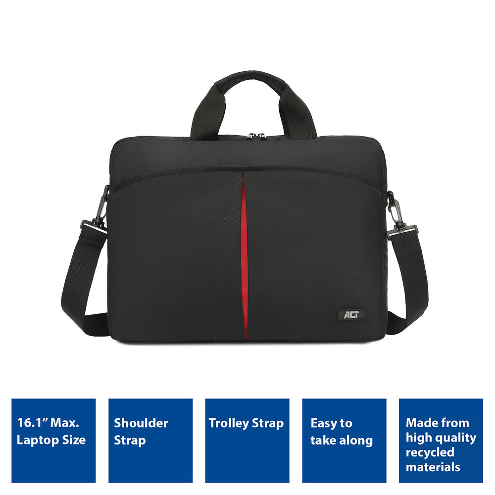 ACT City shoulder bag for laptops up to 16.1”, made from recycled plastic bottles – image 3