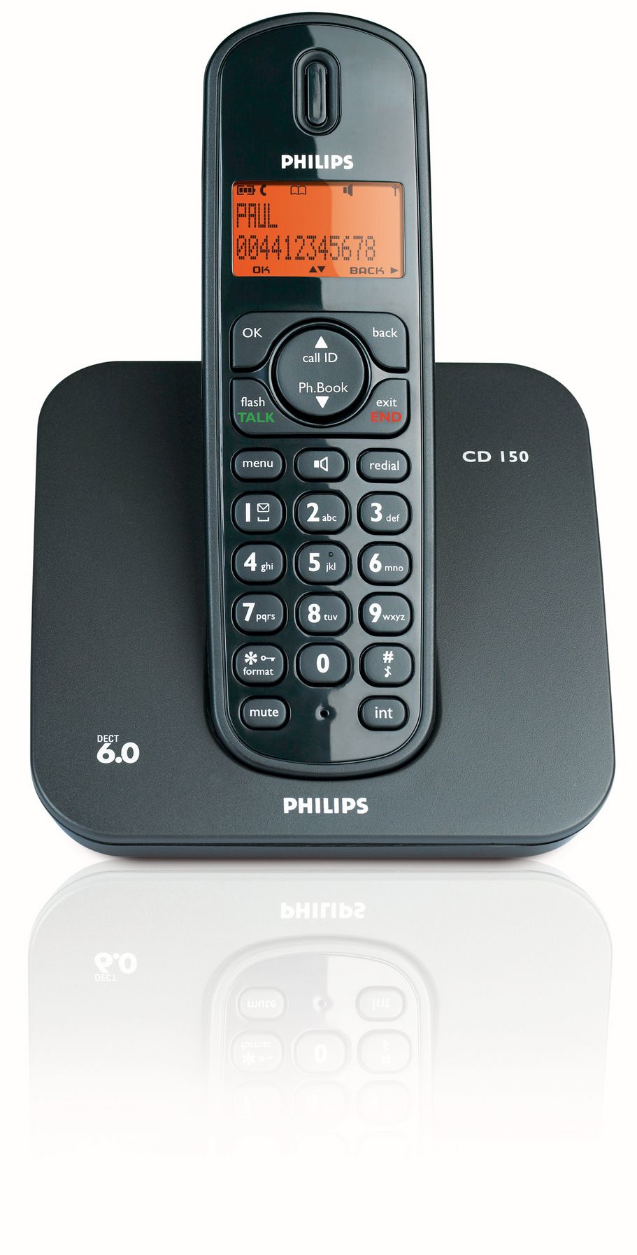 Philips CD1501B/37 telephone DECT telephone Caller ID Black