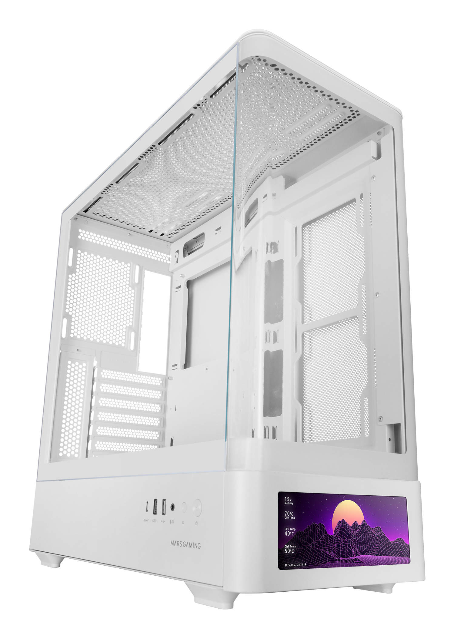 Mars Gaming MCLCDPROW computer case Midi Tower White – image 3